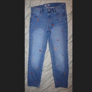 Wonder Nation Girls Fashion Embroidered Jeggings L (10-12) Plus